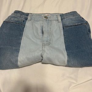 Multi color straight leg jeans